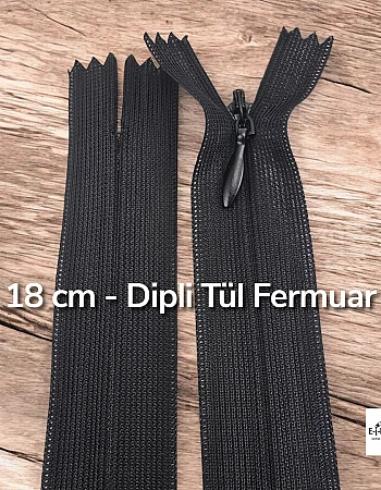 Tül Fermuar 18 cm Dipli -  NC0018TUL