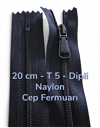Pantolon ve Etek Fermuarı Naylon 20 cm T5 Kapalı Uçlu NC0020T5M