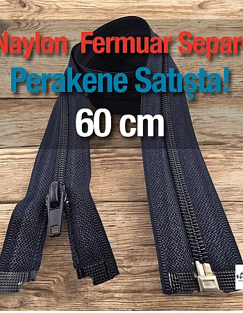 Nylon Jacket Zipper, Open End (Separate), 60 cm - PR0060T10
