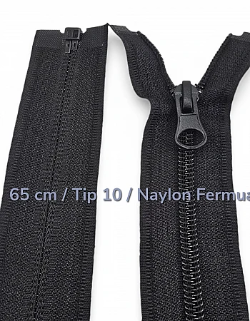 65 cm Naylon Mont Fermuarı | Açık Uçlu Separe Güçlü Kullanım | NC0065T10