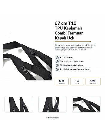 Su Geçirmez Fermuar 67 cm Tpu Combi NC0067SG