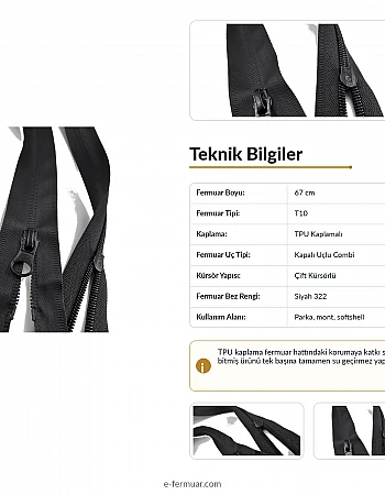 Su Geçirmez Fermuar 67 cm Tpu Combi NC0067SG