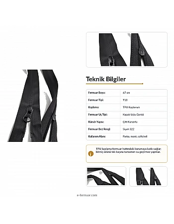 Su Geçirmez Fermuar 67 cm Tpu Combi NC0067SG