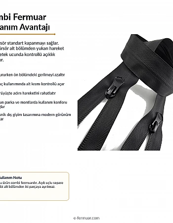 Su Geçirmez Fermuar 69 cm Tpu CombiNC0069SG