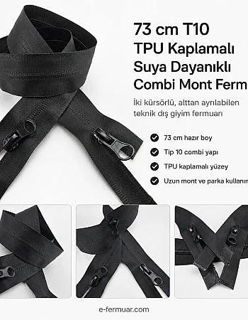  Su Geçirmez Fermuar 73 cm Tpu Combi NC0073SG