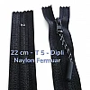 Pantolon ve Etek Fermuarı Naylon 22 cm T5 Kapalı Uçlu Revers Combi Kafa İpli NC0022T5CI