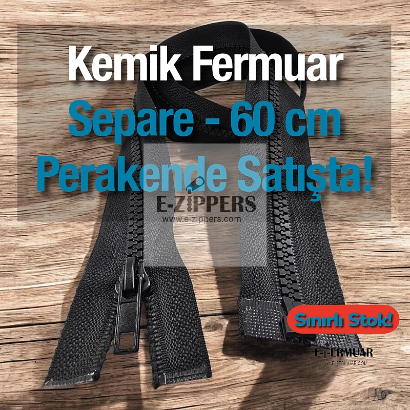 Bone Jacket Zipper, Open End (Separate), 60 cm - PR0060T6