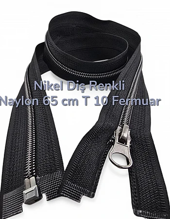 65 cm T10 Kaplamalı Naylon Açık Uçlu Fermuar – Mont ve Ceket İçin Separe Model - PR0065T10BN