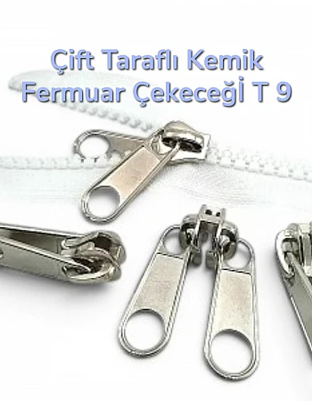 Kursörü Kemik Fermuar Çift Elcikli Tip 9  - Çadır Fermuarı Kursörü - ESB001T9C