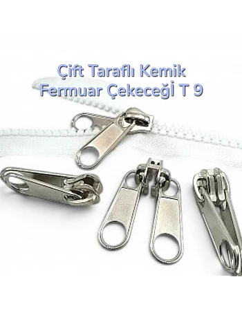 Kursörü Kemik Fermuar Çift Elcikli Tip 9  - Çadır Fermuarı Kursörü - ESB001T9C