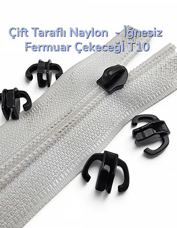 Çift Taraflı İğnesiz Naylon Fermuar Çekeceği  T 10 - KRSCTİT10