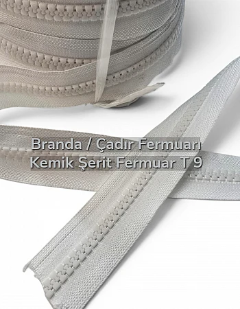 Branda Çadır Şerit Fermuarı Kemik T 9 -SRTCFT9