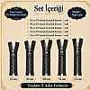 Timsah Diş Kemik Mont Fermuarı Seti 5 Adet  – 47–53 cm Kısa Mont ve Ceket İçin -ST-0003T5