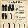 Timsah Diş Kemik Mont Fermuarı Seti 5 Adet  – 47–53 cm Kısa Mont ve Ceket İçin -ST-0003T5