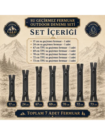 Su Geçirmez 7 Adet Fermuar Seti – Outdoor, Mont, Çanta ve Teknik Tekstil İçin - ST-0004T5