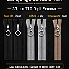 T10 kalın dişli, dayanıklı fermuar seti; 37 ve 47 cm boyutlarında, 10 adet.