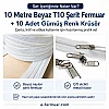 10 metre uzunluğunda T10 tipi naylon fermuar ve 10 adet krüsör içeren set.