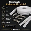 10 metre uzunluğunda dayanıklı T10 naylon fermuar ve 10 çekecek içeren set.