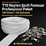 Atölyeler ve Çanta, Kılıf İçin T10 Naylon Şerit Fermuar Seti – 100 Metre + 50 Krüsör- ST-0009T10-100M50C