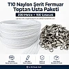 Atölyeler ve Çanta, Kılıf İçin T10 Naylon Şerit Fermuar Seti – 200 Metre + 100 Krüsör- ST-0009T10-200M100C