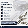 Atölyeler ve Çanta, Kılıf İçin T10 Naylon Şerit Fermuar Seti – 200 Metre + 100 Krüsör- ST-0009T10-200M100C