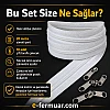 Çeşitli projeler için ideal T10 Naylon Şerit Fermuar Seti, 20 metre uzunluk ve 10 çekecek içerir.