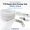 Workshop and Bag/Case T10 Nylon Zipper Tape Set – 50 Meters + 25 Sliders - ST-0009T10-50M25C