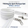 Atölye, Çanta ve Kılıf İşleri İçin Tip 10 Naylon Şerit Fermuar Seti – 50 Metre + 25 Kürsör ST-0009T10-50M25C