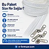Atölyeler ve Çanta, Kılıf İçin T10 Naylon Şerit Fermuar Seti – 50 Metre + 25 Krüsör- ST-0009T10-50M25C