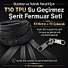 Outdoor ve teknik tekstiller için ideal T10 TPU su geçirmez fermuar seti, 10m uzunlukta.