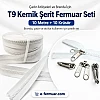 Çadır Atölyeleri ve Branda İçin T9 Kemik Şerit Fermuar Seti – 10 Metre + 10 Krüsör - ST-0012