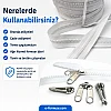 Çadır Atölyeleri ve Branda İçin T9 Kemik Şerit Fermuar Seti – 10 Metre + 10 Krüsör - ST-0012