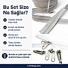 Branda ve çadır üretimi için 200m T9 kemik şerit fermuar ve 100 krüsör.