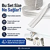 T9 tipi dayanıklı kemik şerit fermuar, 20 metre uzunluğunda ve 10 adet çekme aparatı içerir.