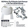 Tip 10 Naylon Şerit Fermuar Üretim Seti – 100 Metre + 50 Tek Elcikli Kürsör ST-T10T-NAYLON-100M50C