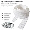 Kırlent, Minder ve Yastık Kılıfları İçin Tip 5 Naylon Şerit Fermuar Seti – 50 Metre + 100 Tek Elcikli Kürsör ST-T5T-NAYLON-50M100K