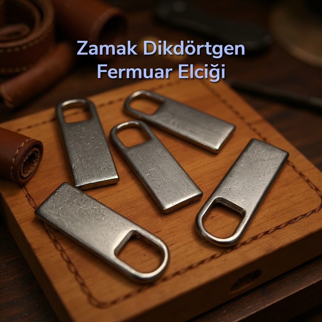 Dikdörtgen Zamak Fermuar Elciği - ELC001
