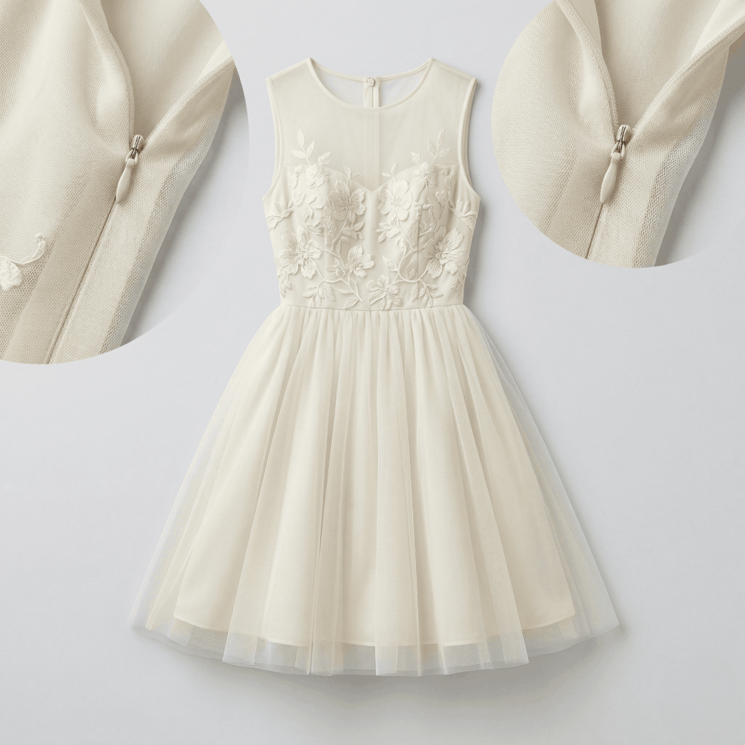 22 cm 8.66" Invisible Zipper with Tulle Tape | For Dresses, Skirts and Inner Pockets | ZPHSN0022TUL