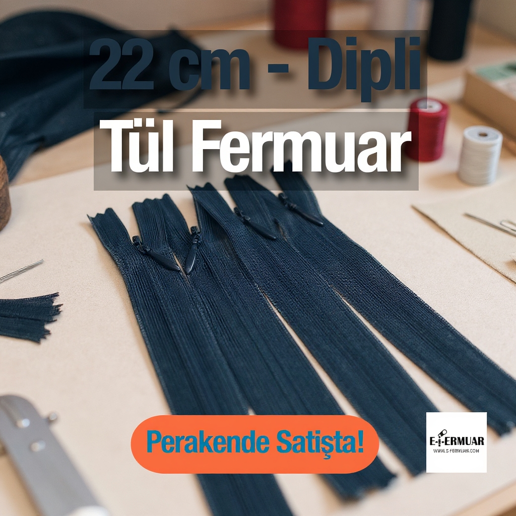 Gizli Fermuar 22 cm Tül Elbise ve Etek Fermuarı ZPHSN0022TUL