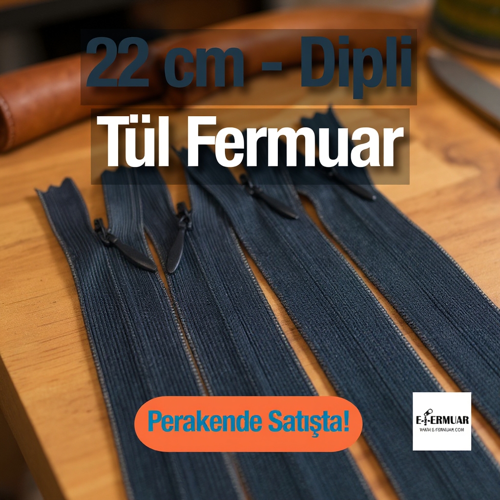 Gizli Fermuar 22 cm Tül Elbise ve Etek Fermuarı ZPHSN0022TUL