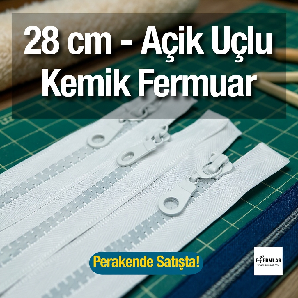 28 cm Kalın Dişli Kemik Fermuar T6 Açık Uçlu - Separe  ZPHSN0028T6