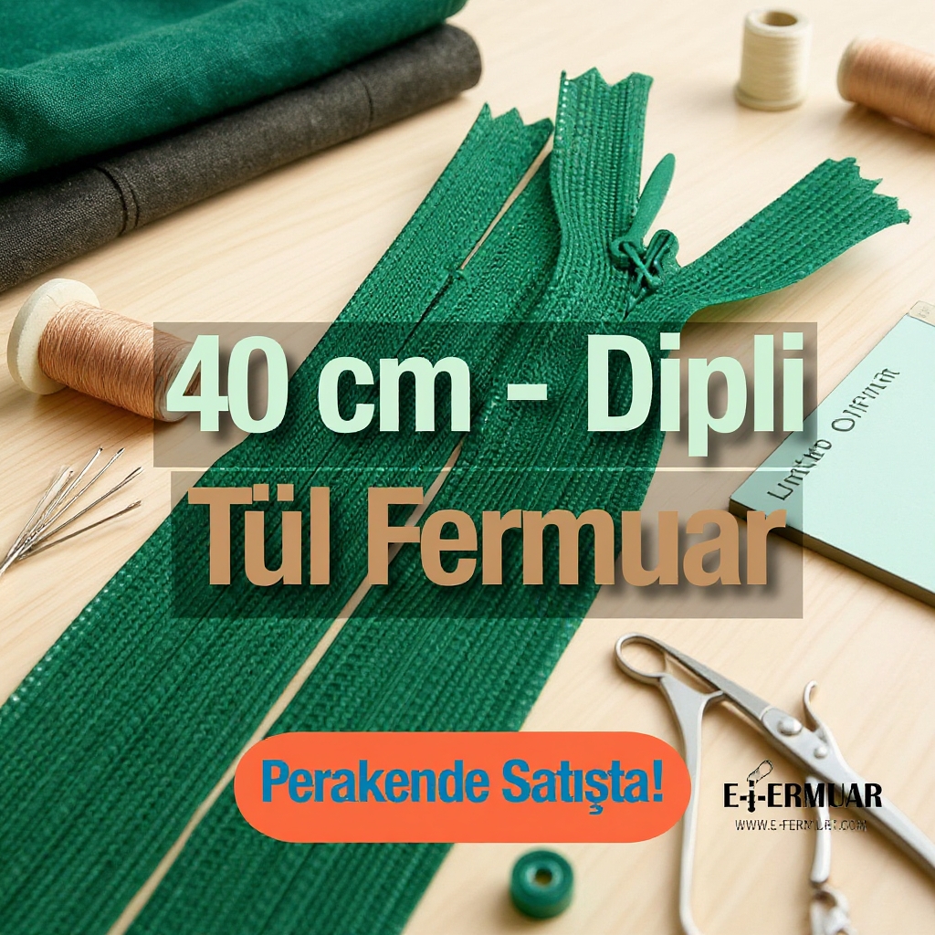 Gizli Fermuar 40 cm Tül ElbiseFermuarı ZPHSN0040TUL