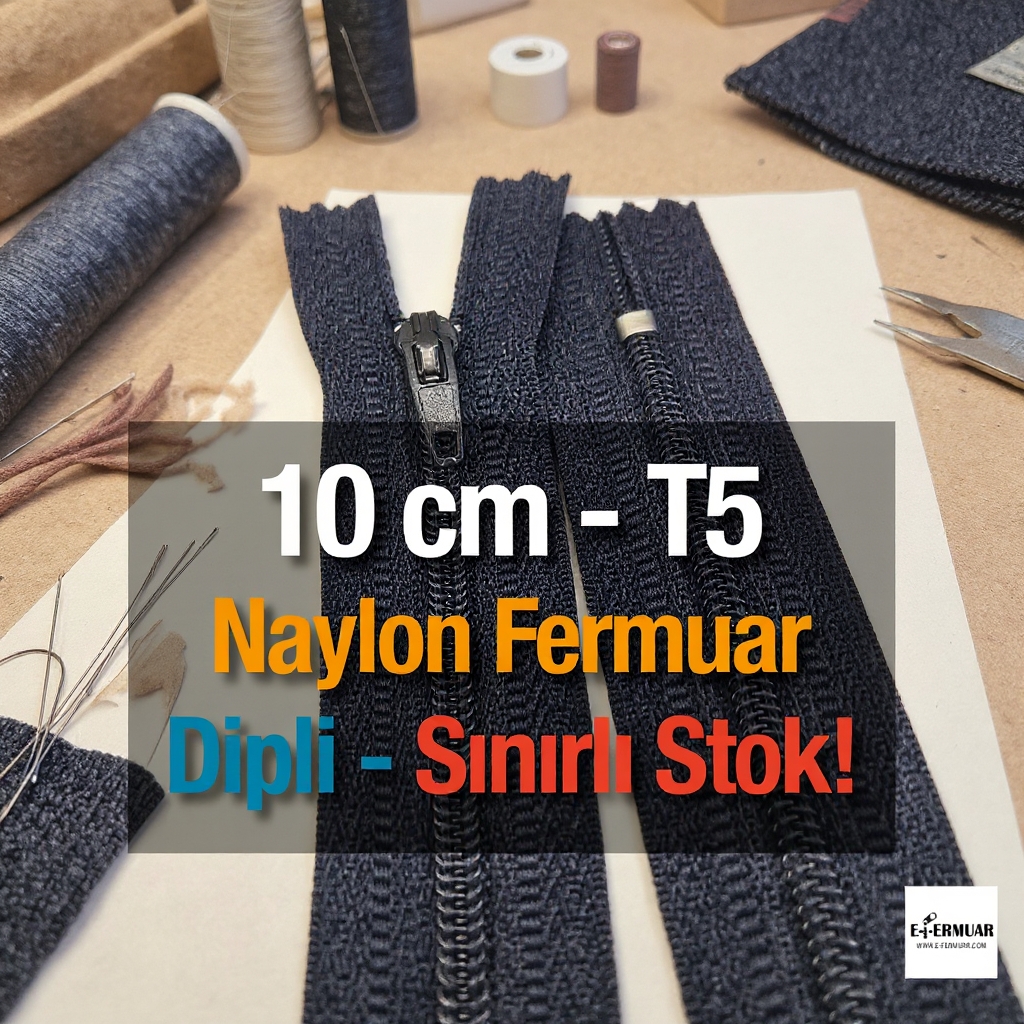 Naylon 10 Cm Cep Fermuarı Dipli -  NC0010T5