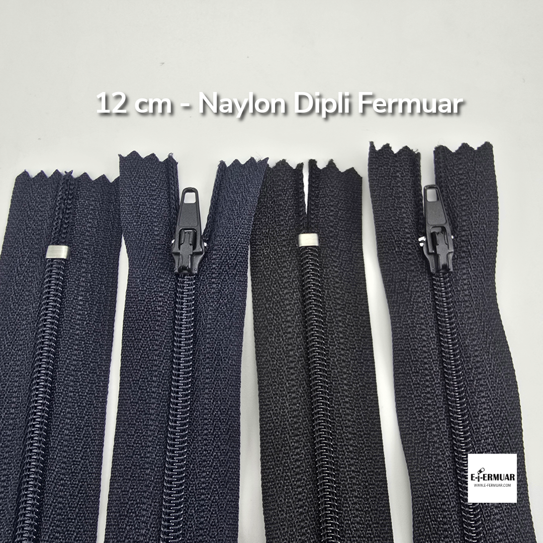 Naylon Cep Fermuarı 12 cm  Dipli -  NC0012T5