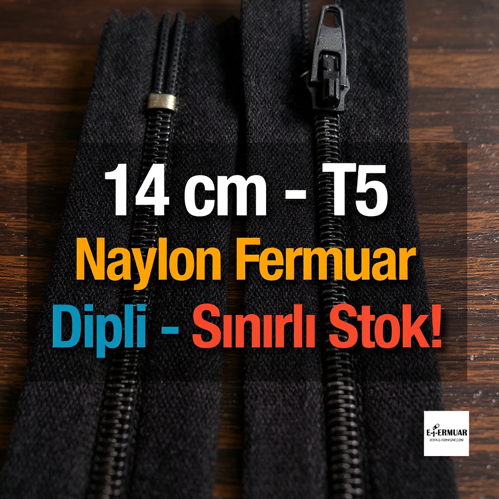 Naylon Cep Fermuarı 14 Cm  Dipli -  NC0014T5