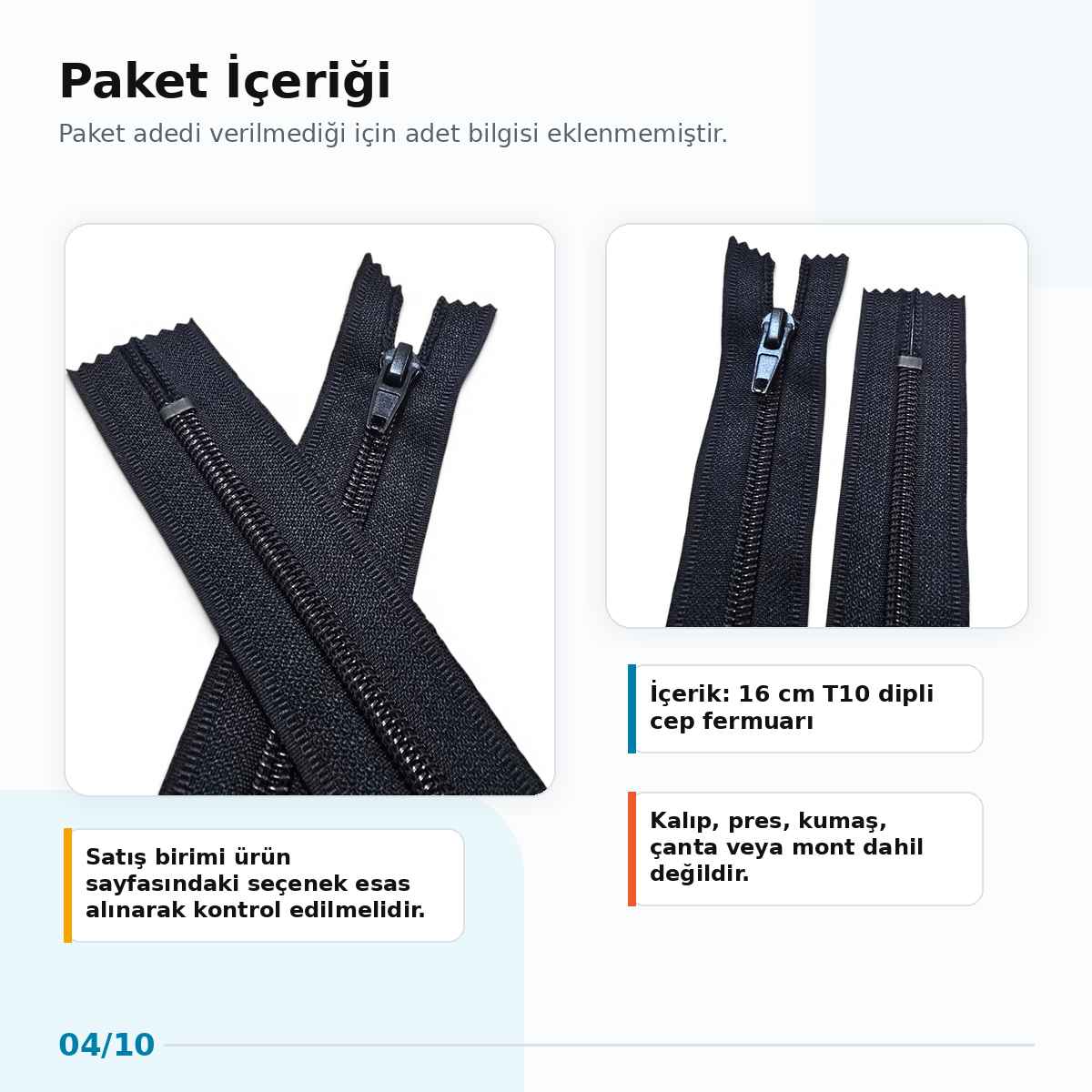 16 cm Nylon #5 Closed-End Pocket Zipper NC0016T10