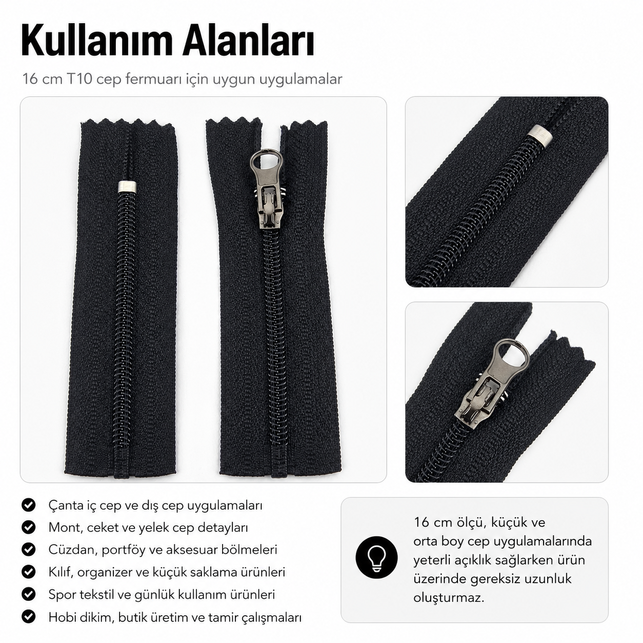 Naylon Cep Fermuarı 16 Cm Combi Elcikli Dipli -  NC0016T10C