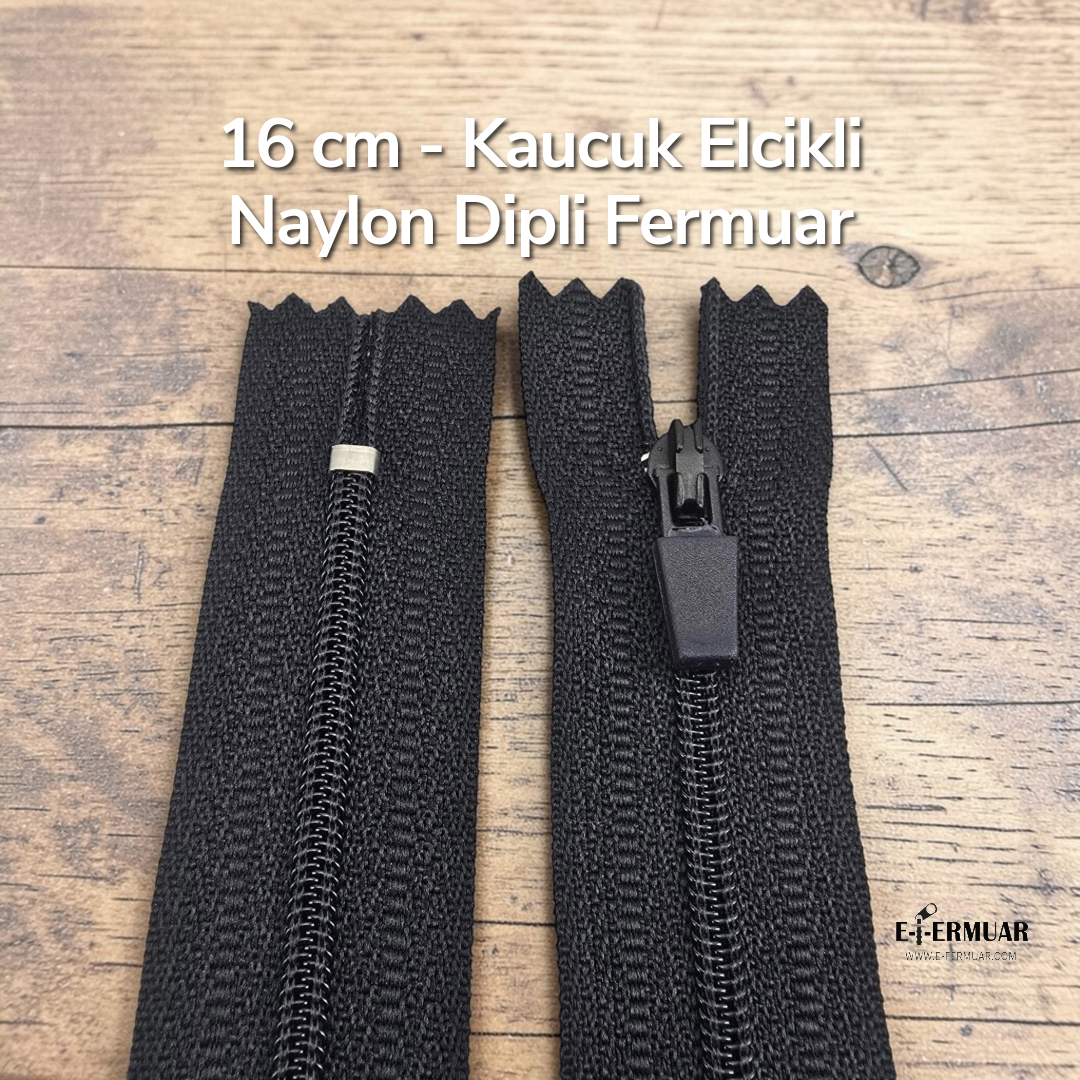 Naylon Cep Fermuarı 16 Cm Özel Elcikli Dipli -  NC0016T5Ö