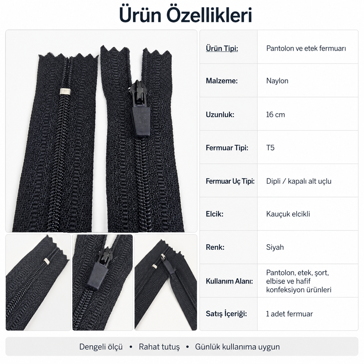 Naylon Cep Fermuarı 16 Cm Özel Elcikli Dipli -  NC0016T5Ö