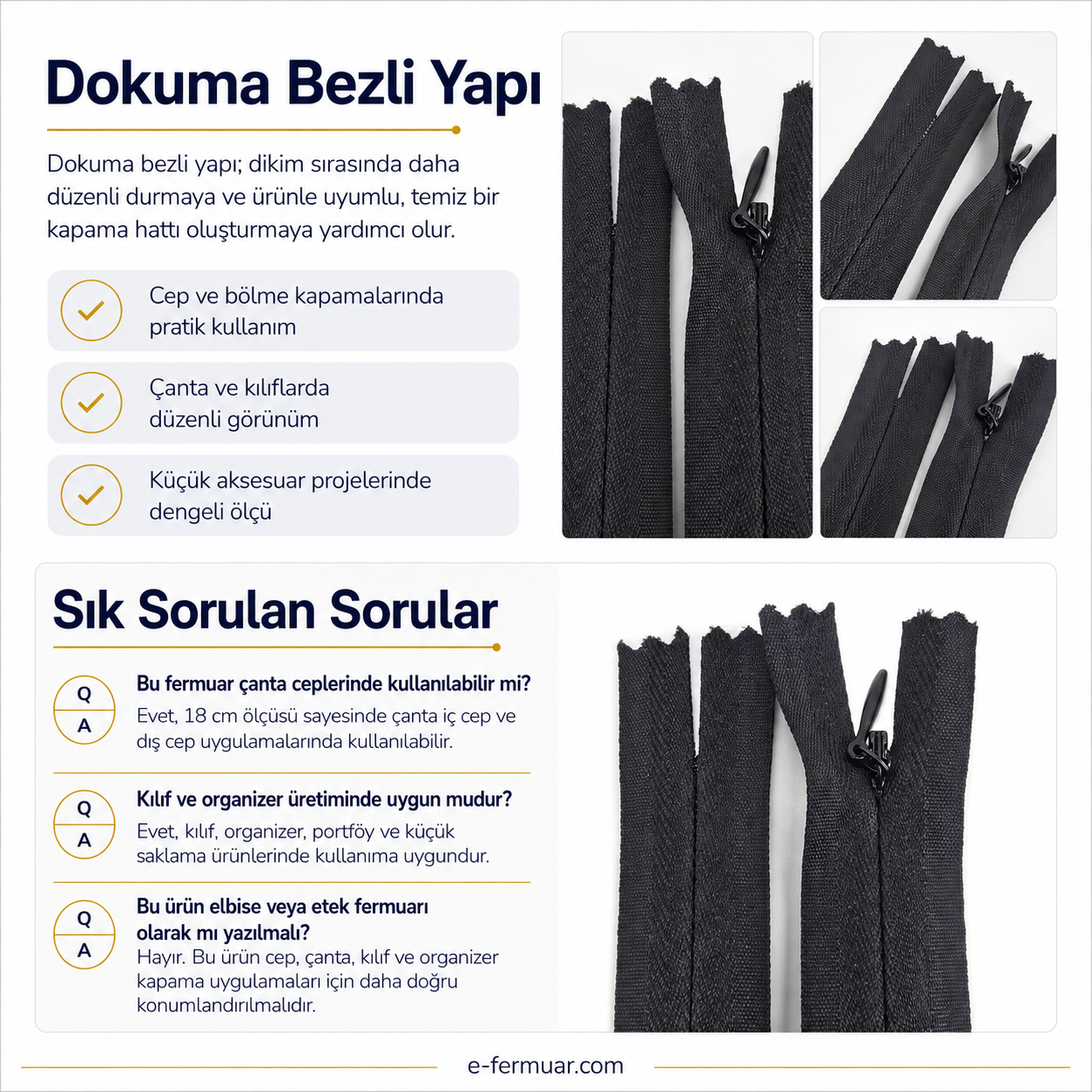 Dokuma 18 cm Tül Fermuar -  NC0018DTUL